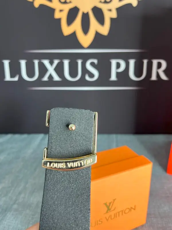 LOUIS VUITTON Gürtel 3,5cm breit-Schwarz mit Schließe-gold 3