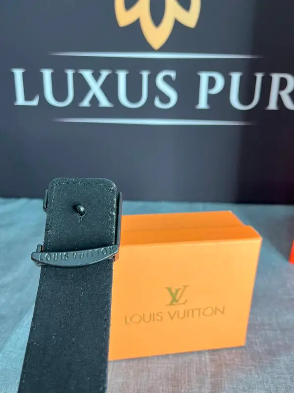 LOUIS VUITTON Gürtel 3,5cm breit-monogram-schwarz mit Schließe-schwarz 2