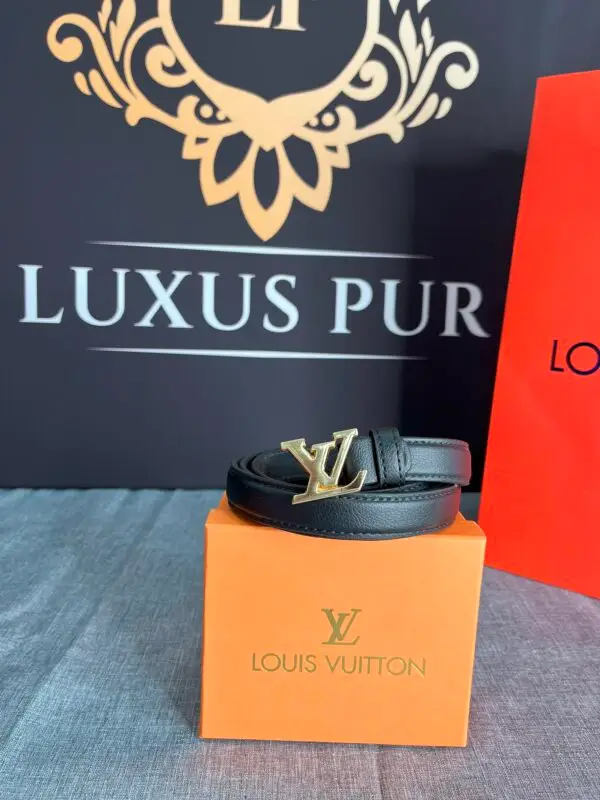 LOUIS VUITTON Gürtel 2,0cm breit-Schwarz mit Schließe-gold 1