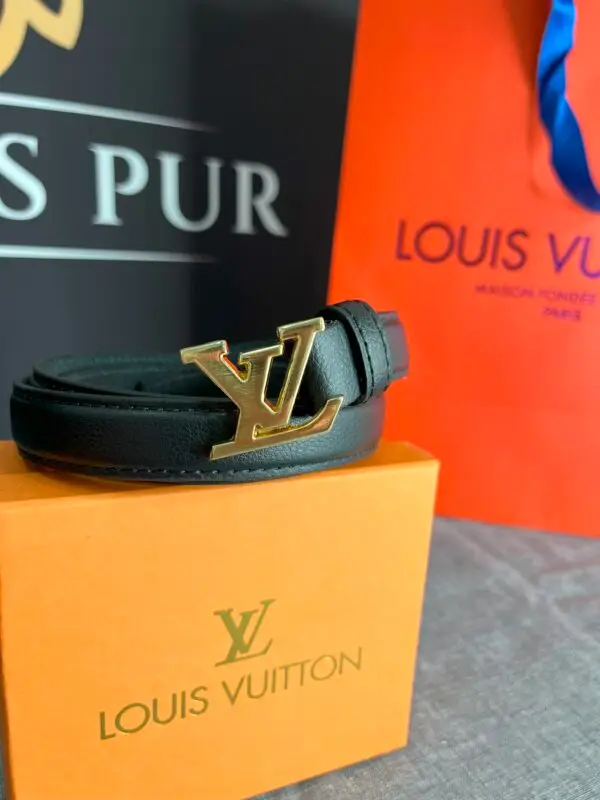 LOUIS VUITTON Gürtel 2,0cm breit-Schwarz mit Schließe-gold 2