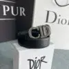 Dior Gürtel 2,7cm breit-Schwarz mit Schließe-silber 2